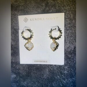 BNWT Kendra Scott Mallory Rose Huggie Earrings Gold & Mother-of-Pearl $85